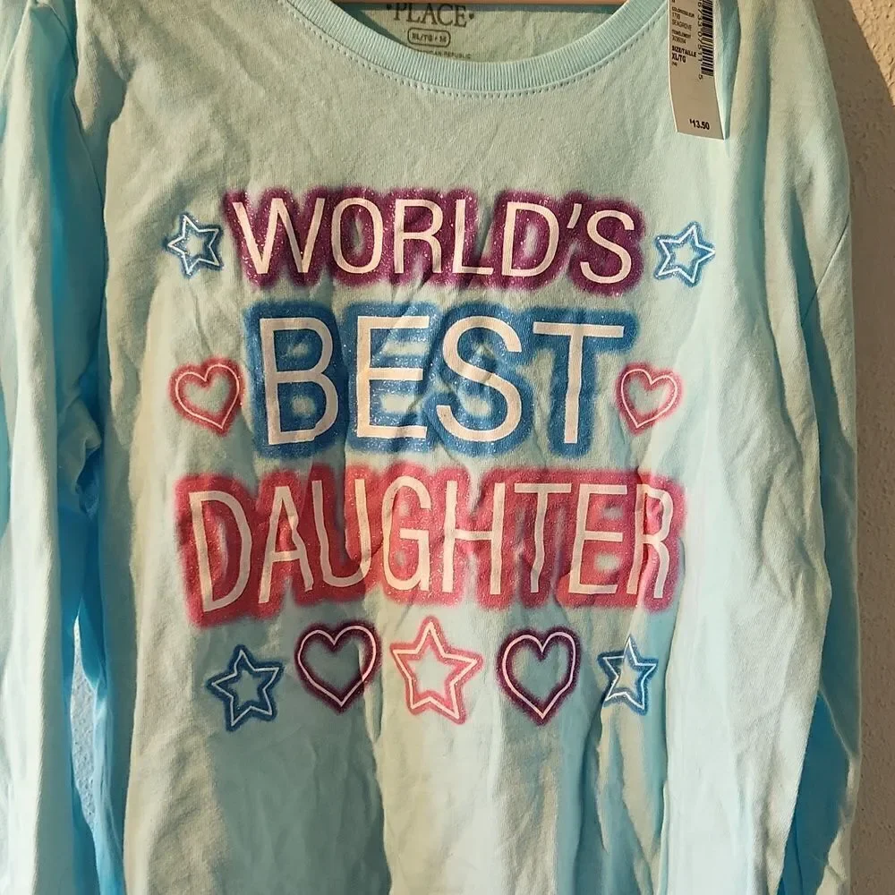 Children's place long sleeve best daughter shirt NWT size 14